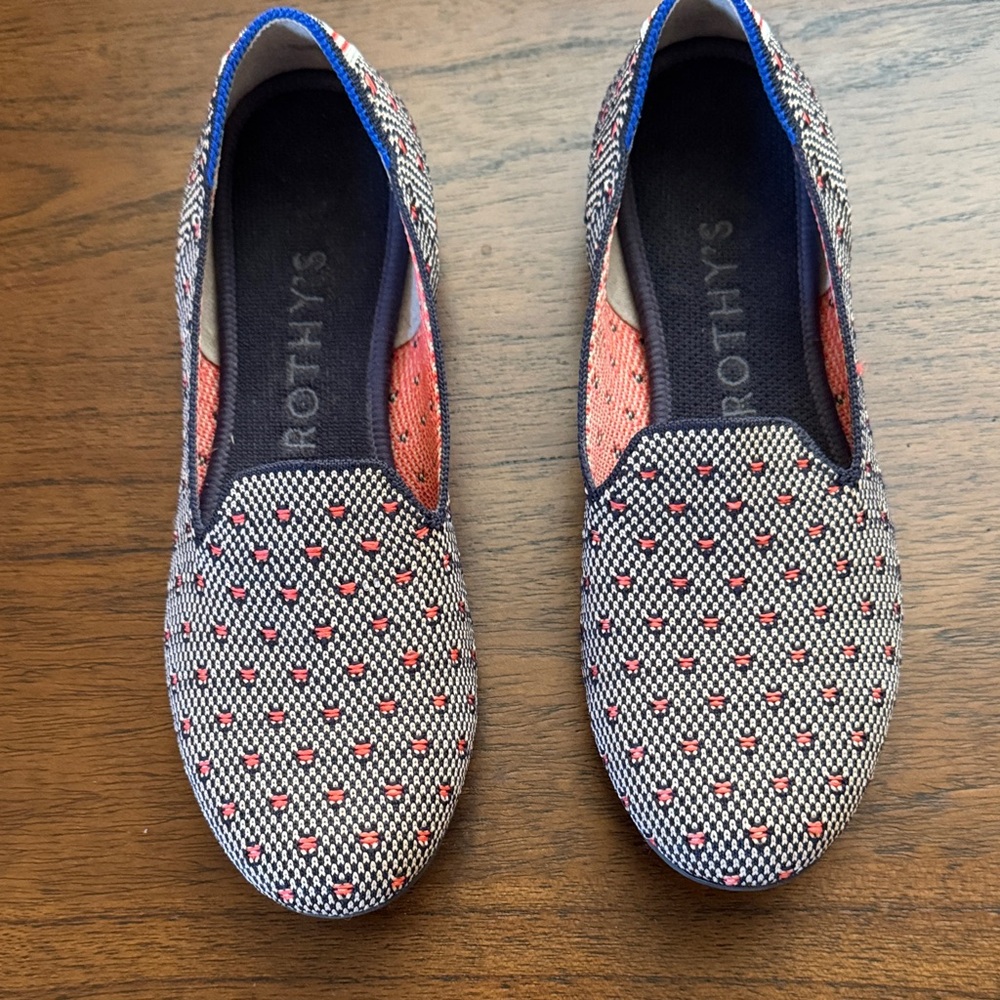 Rothy's Women's Black and Red Patterned Flats